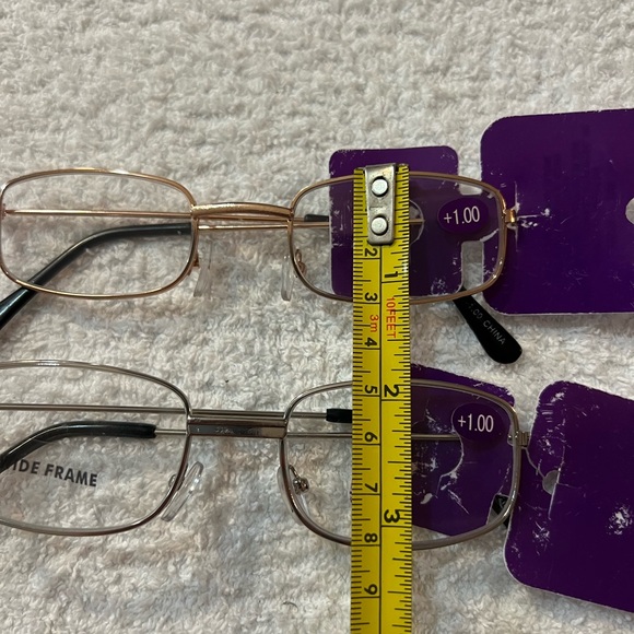 Lot Of 2 Reading Glasses Eyeglasses +1.00 One Wide Frame and One Regular - Picture 4 of 5